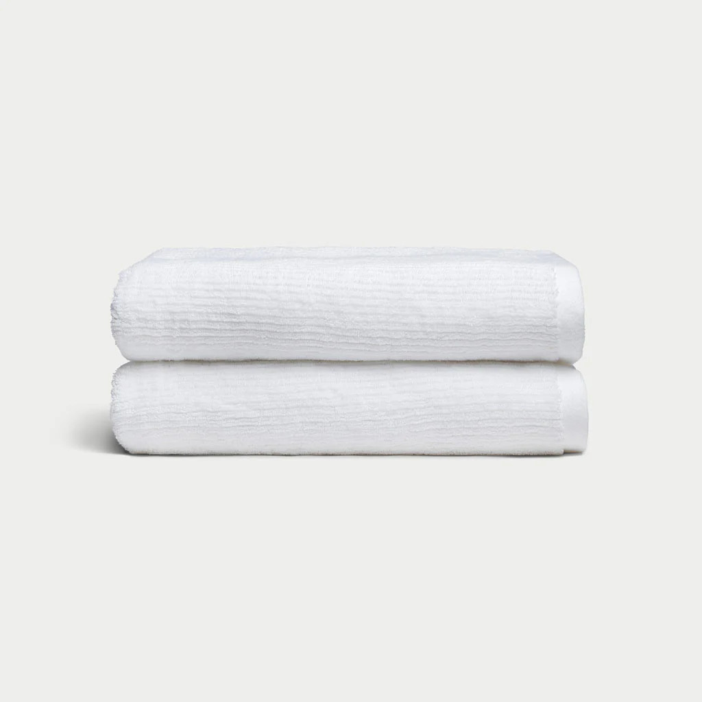 Ribbed Terry Bath Towels in White - Cozy Earth | Cozy Earth