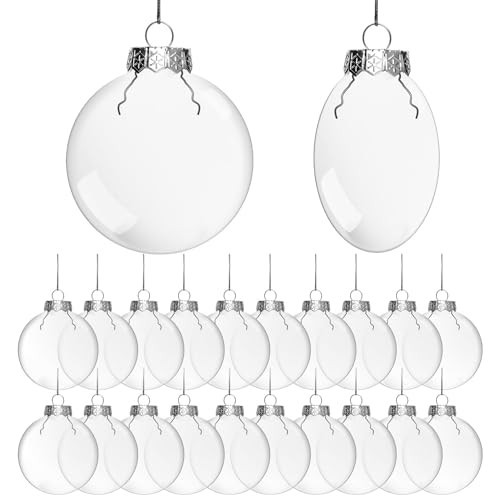 Rocinha 30 PCS Clear Christmas Ornaments Fillable 3.15 Inch Clear Plastic Ornaments for Crafts Fillable Clear Disc Ornaments, Clear Ornaments for Crafts, Flat Ornaments for Crafts Christmas tree decor | Amazon (US)