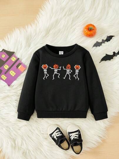 Baby Boy Halloween Print Sweatshirt | SHEIN