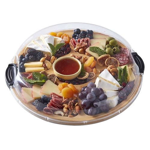 FARBERWARE Build-a-Board Cutting Board with Five Compartments and Clear Locking Lid for Charcuterie, Snacks, and More, Bamboo | Amazon (US)