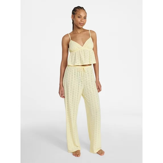 No Boundaries Eyelet Cami and Pants Sleep Set, 2-Piece, Women's XS-XXL | Walmart (US)