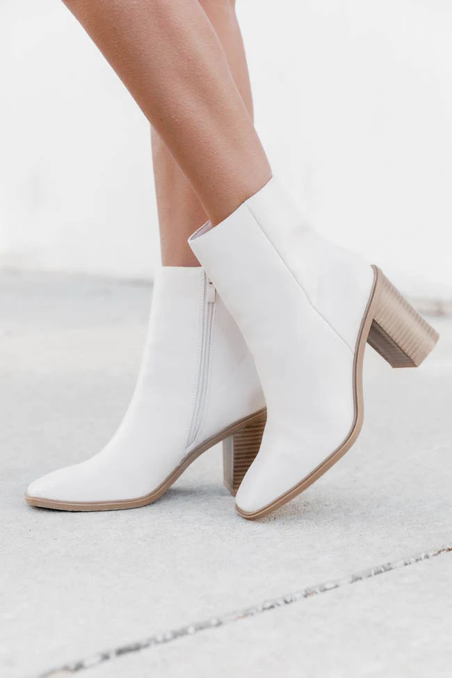Lyla Cream Classic Square Toe Bootie FINAL SALE | Pink Lily