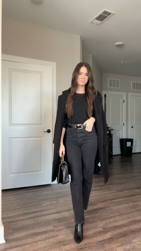 Work outfit, work style, all black outfit, black denim, black wool coat, Amazon coat, Amazon belt, chanel bag, chic outfit, corporate outfit, uniform outfit, Amazon outfit, Amazon essential, Amazon find 

#LTKstyletip #LTKfindsunder100 #LTKitbag