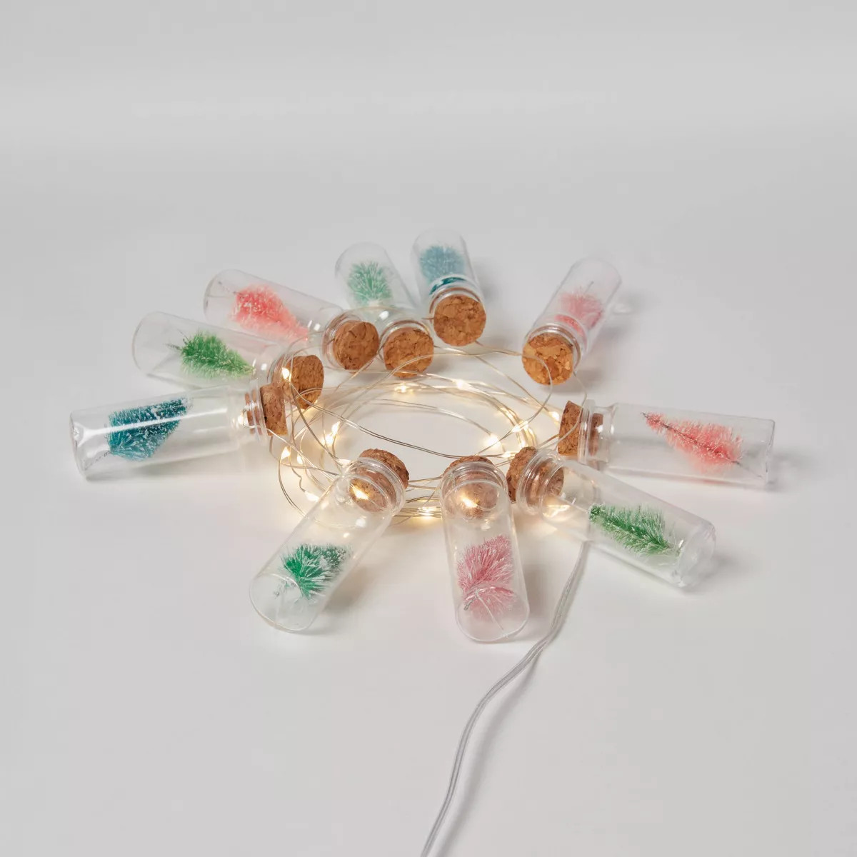 30ct LED Dewdrop with Bottle Brush Trees Christmas Indoor Novelty String Lights Warm White with S... | Target