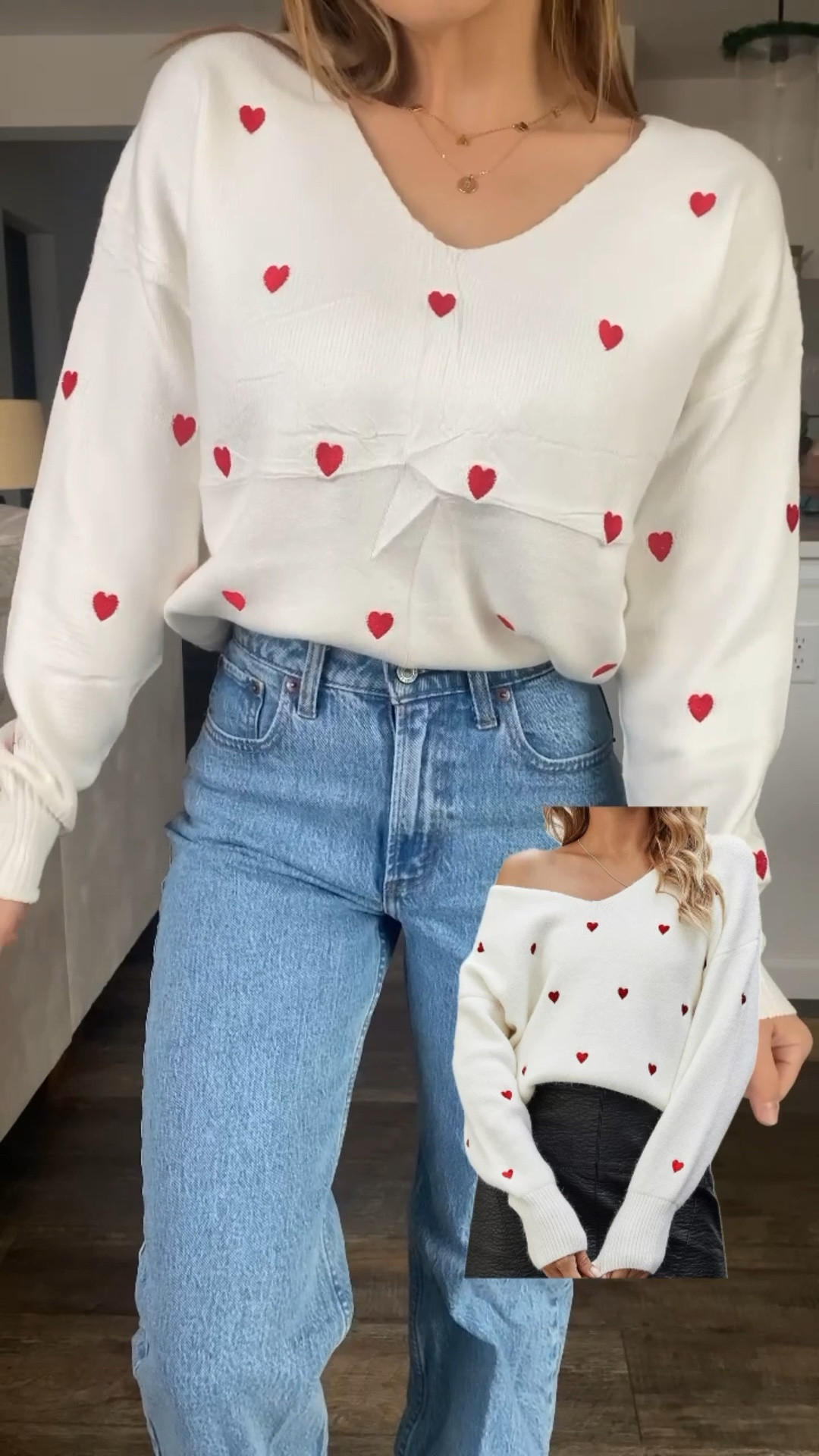 Valentines Day Sweater 🫶🏼




#valentinesday #valentines  #valentinesdaysweater #pinksweater #heartsweater #valentinesdaylook #valentinesdayoutfif #brunchoutfit #sweateroutfit #lunchoutfit #redsweater #hearts #redoutfit 

#LTKstyletip #LTKfindsunder50