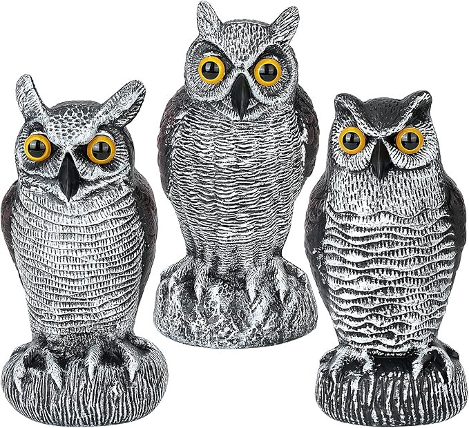 Amazon.com : 3-Pack Owl Decoys for Bird Deterrent - Weatherproof Bird Repellent Devices for Outdo... | Amazon (US)