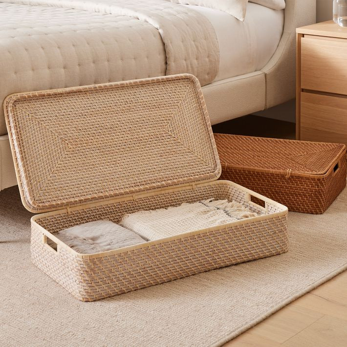 Modern Weave Rattan Underbed Baskets | West Elm (US)