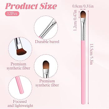 12 Pcs Flat Concealer Brush Flat Eyeshadow Brush Small Eye Makeup Brushes Set Highlighter Brushes... | Amazon (US)