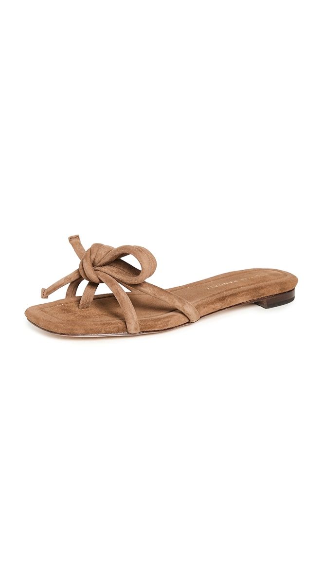 Leather Bow Flat Sandals | Shopbop