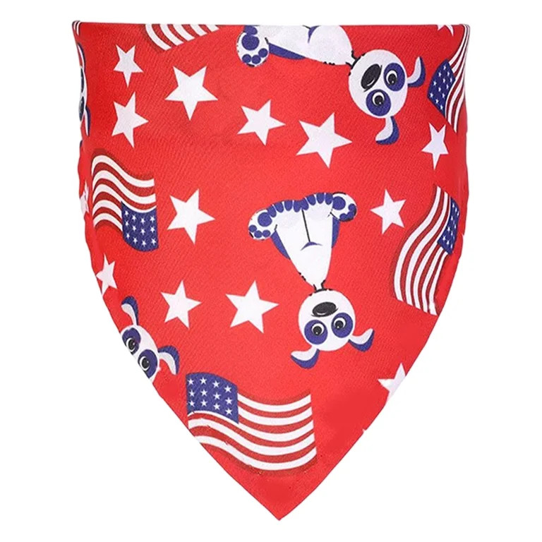 Patriotic Pet Bandana for Independence Day,American Flag Star Pattern Dog Scarf,Soft Triangle Bib... | Walmart (US)