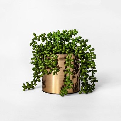 7" x 6.5" Artificial String of Pearls Succulent in Pot Gold - Project 62™ | Target