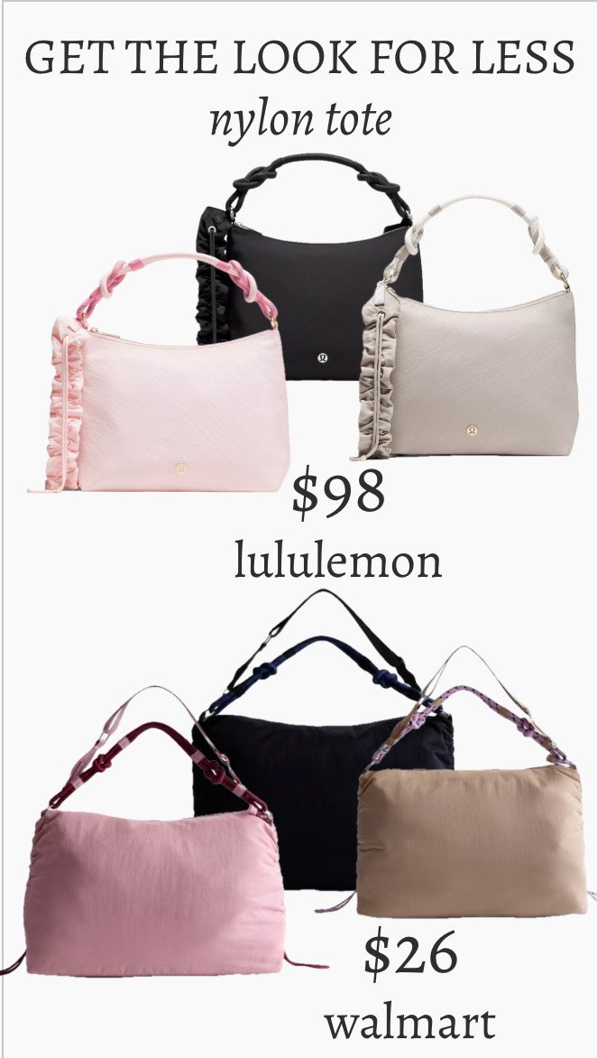 nylon totes perfect for errands, travel, or the gym! I love the contrasting colors on the Walmart bag, and the lululemon bags have even more color options!
...........
nylon bag gym bag carryon personal item wipeable bag mom bag mom purse black purse pink purse tan tote plane purse mom purse lululemon purse lululemon dupe lululemon tote walmart fashion walmart dupe walmart finds purse under $30 tote under $30 purse under $50 tote under $50 

 #LTKfitnessgoals #LTKActive #LTKTravel