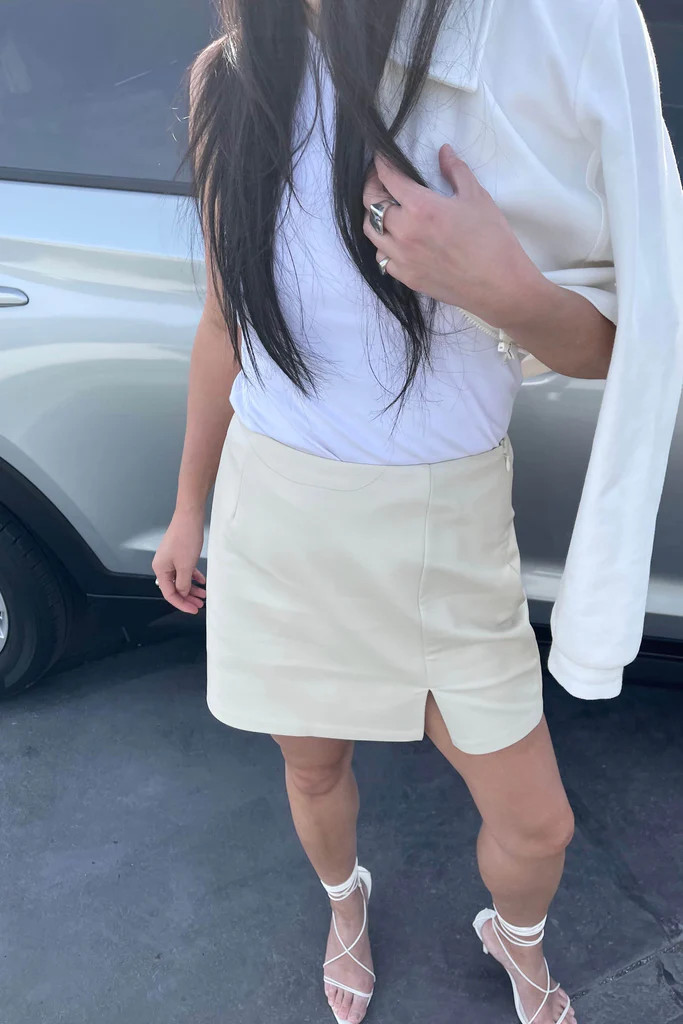 VEGAN LEATHER MINI SKIRT | OAK + FORT