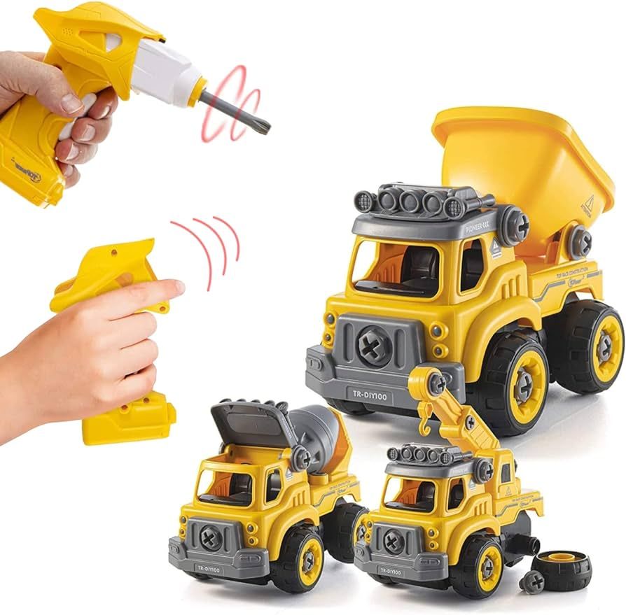 Top Race Take Apart Toys with Battery Powered Drill - 3-in-1 Take Apart Truck with Remote Control... | Amazon (US)