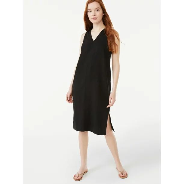 Free Assembly Women's Sleeveless V-Neck Midi Dress | Walmart (US)