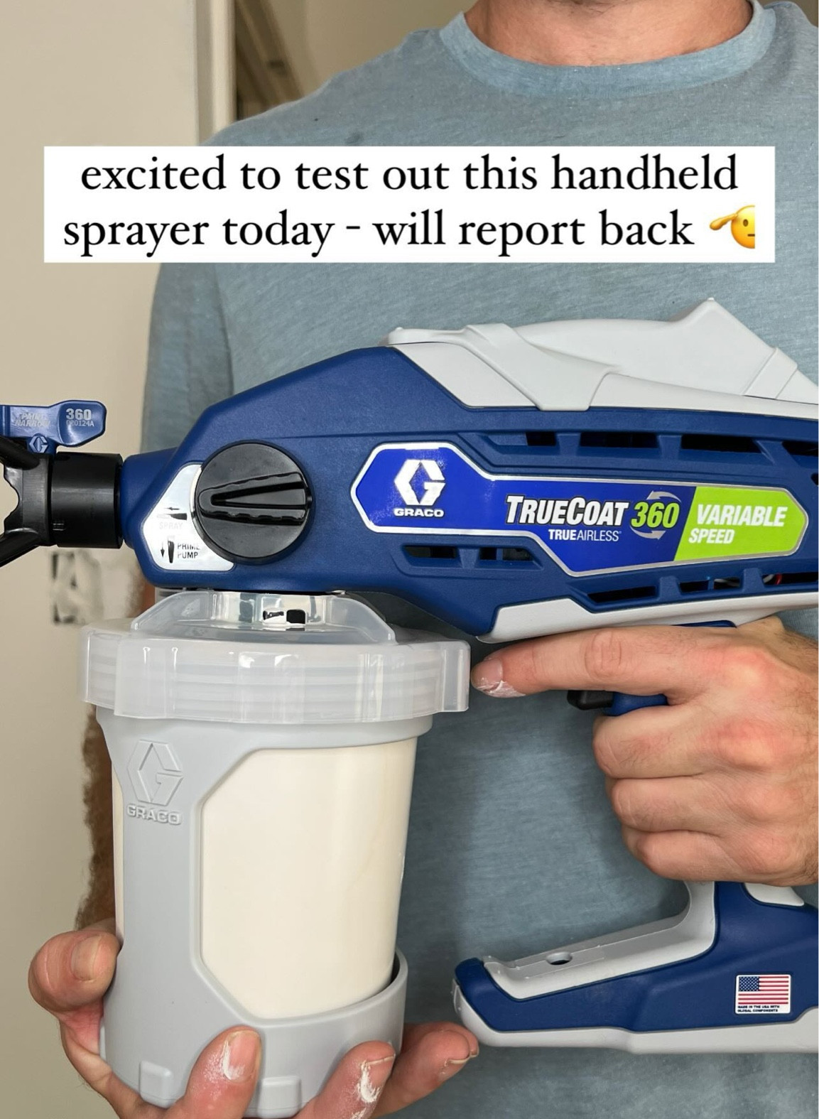 Testing out this handheld sprayer today on some old French doors! Will report back with a full review soon.