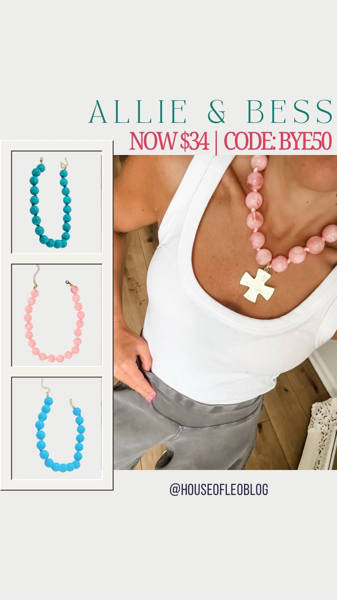 Beaded necklace 50% off with code BYE50. Cross charm 20% off with code HOUSEOFLEO20.

#LTKSaleAlert #LTKOver40