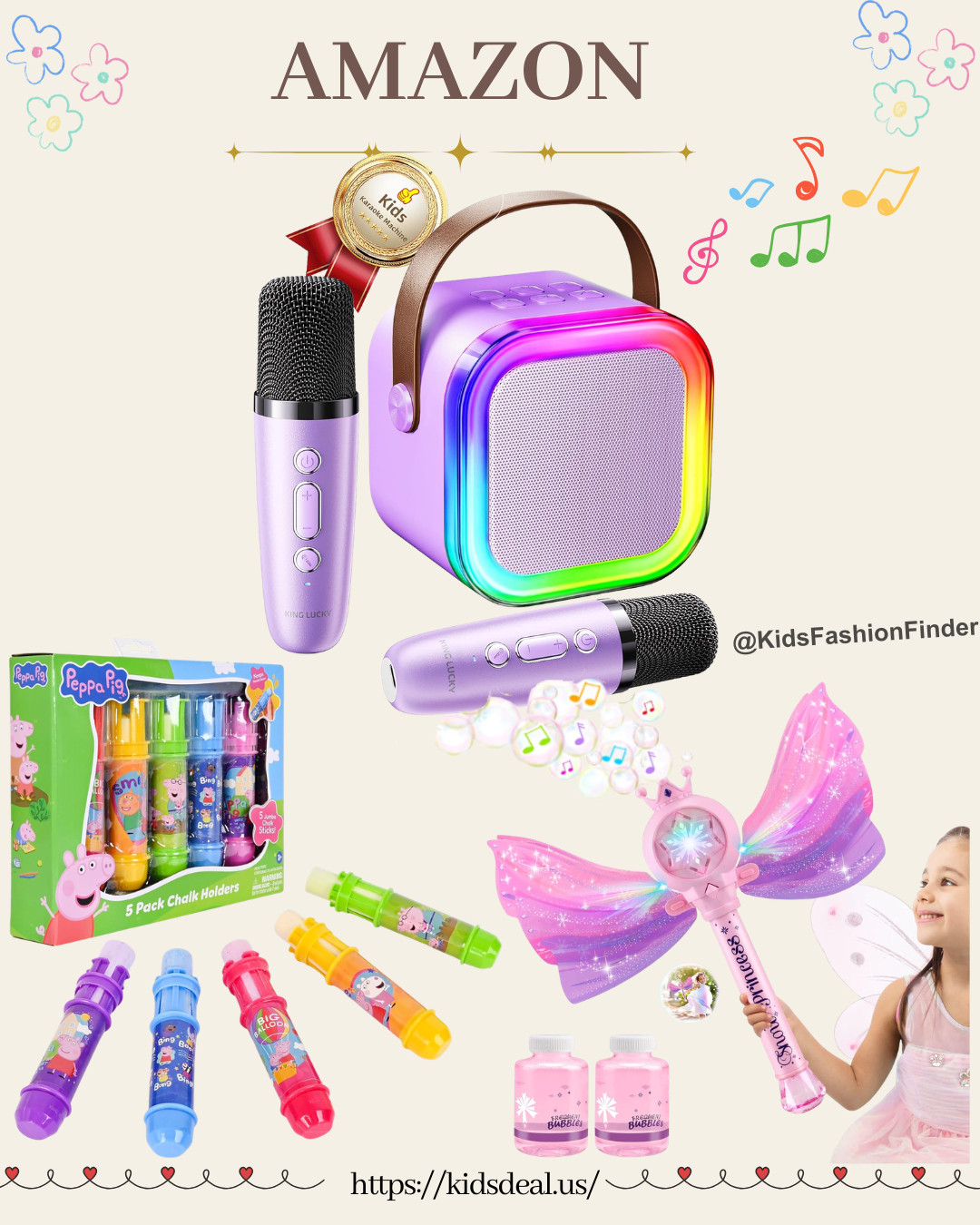 🫧🎤☀️ Kids’ Favorite Toys = Summer MUST-HAVES! 💛

✨ LED Bubble Wand + Music Bubble Machine
Endless bubbles, lights & music = instant backyard fun 🫧🎶

🌈 Sidewalk Chalk + Cute Chalk Holders
Perfect for creative outdoor play & mess-free little hands 🎨☀️

🎤 Mini Karaoke Machine for Kids
Sing, dance & put on a full concert at home 😂💖

These are the toys kids NEVER get tired of 🙌

#KidsToys #SummerFun #BubbleMachine #SidewalkChalk #MiniKaraoke #OutdoorPlay #MomFinds #ToddlerActivities #AmazonFinds #MustHaveToys 🫧💛

#LTKmomlife #LTKTravel #LTKKids