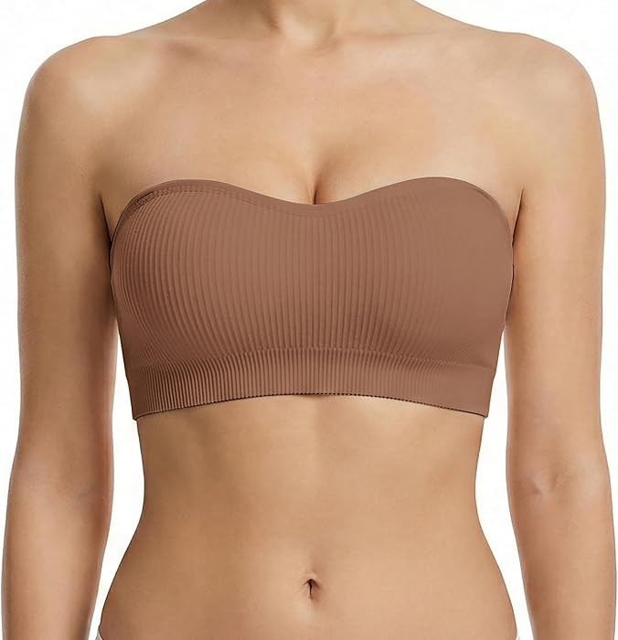 Zimcti Strapless Bras for Women Non-Slip Silicone Bandeau Wireless Bra | Amazon (US)