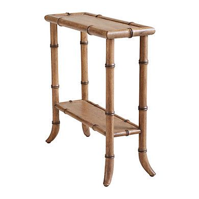 Caris Thin Side Table Light Oak and Raffia Accent Furniture | Ballard Designs, Inc.