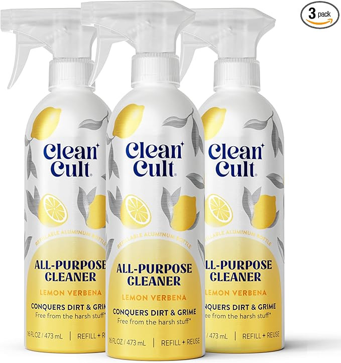 Cleancult - Lemon Verbena - All Purpose Cleaner - Refillable Aluminum Bottle - Cleaner Spray that... | Amazon (US)