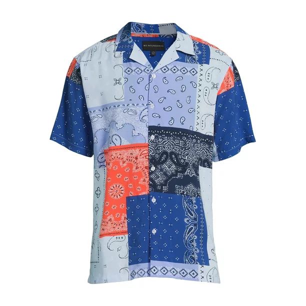 No Boundaries Men's & Big Men's Button-Down Rayon Shirt, Sizes XS-5XL | Walmart (US)