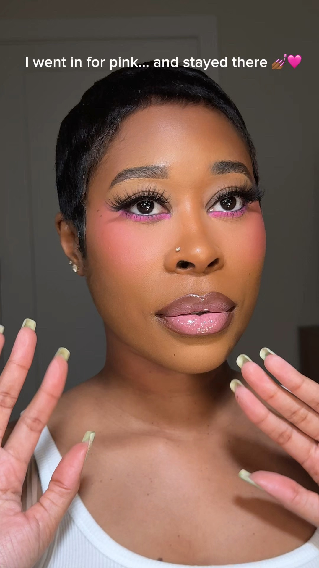 Pink under eye + lip combo 🩷
