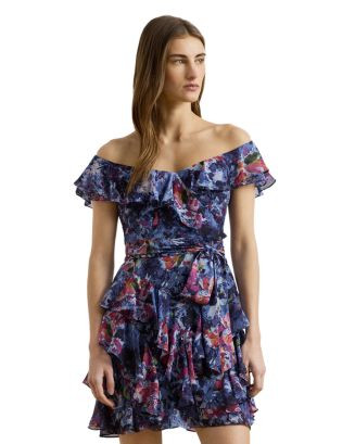Ralph Lauren Print Off The Shoulder Cocktail Dress  | Bloomingdale's Women | Bloomingdale's (US)
