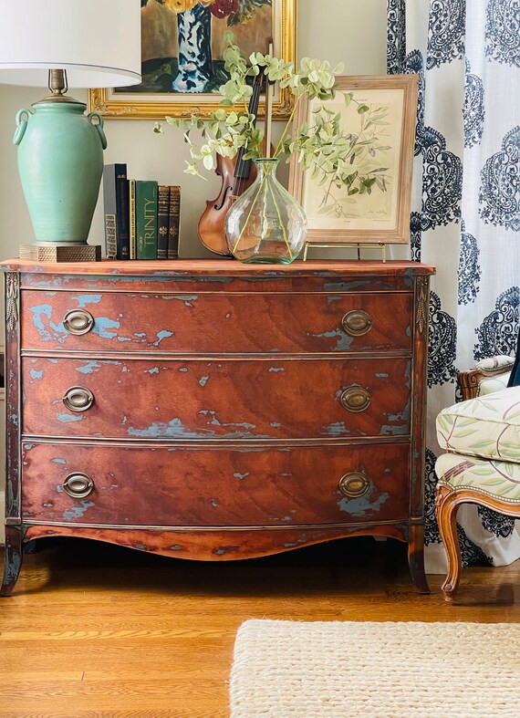 Mahogany Bow Front Dresser | Etsy (US)