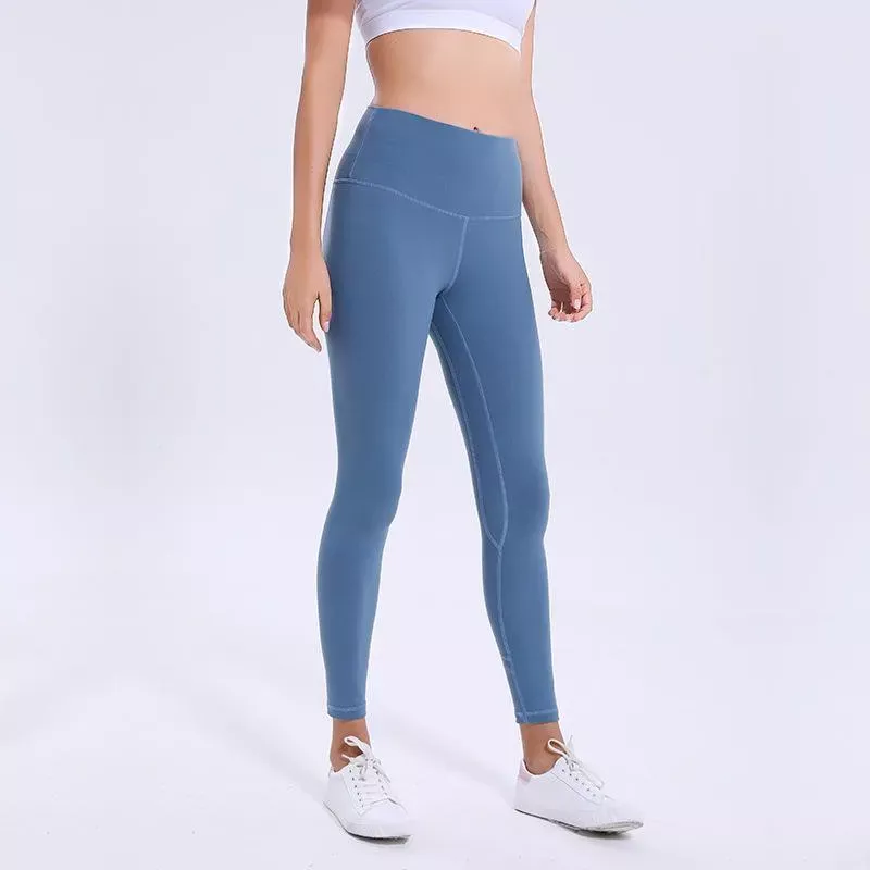 solid color V shape Elastic Hight Waist Yoga Pant Tight Gym