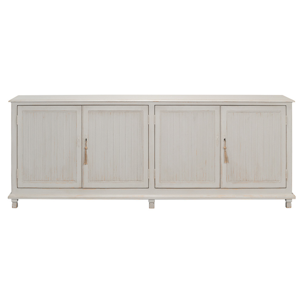 Alessandra Modern Classic Soft Grey Pine Wood Sideboard | Kathy Kuo Home