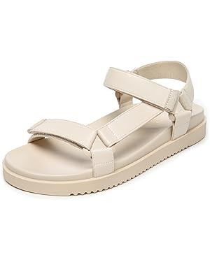 Rihero Women's Flat Sandals Comfortable Open Toe Adjustable Strap Walking Footbed Sandals | Amazon (US)