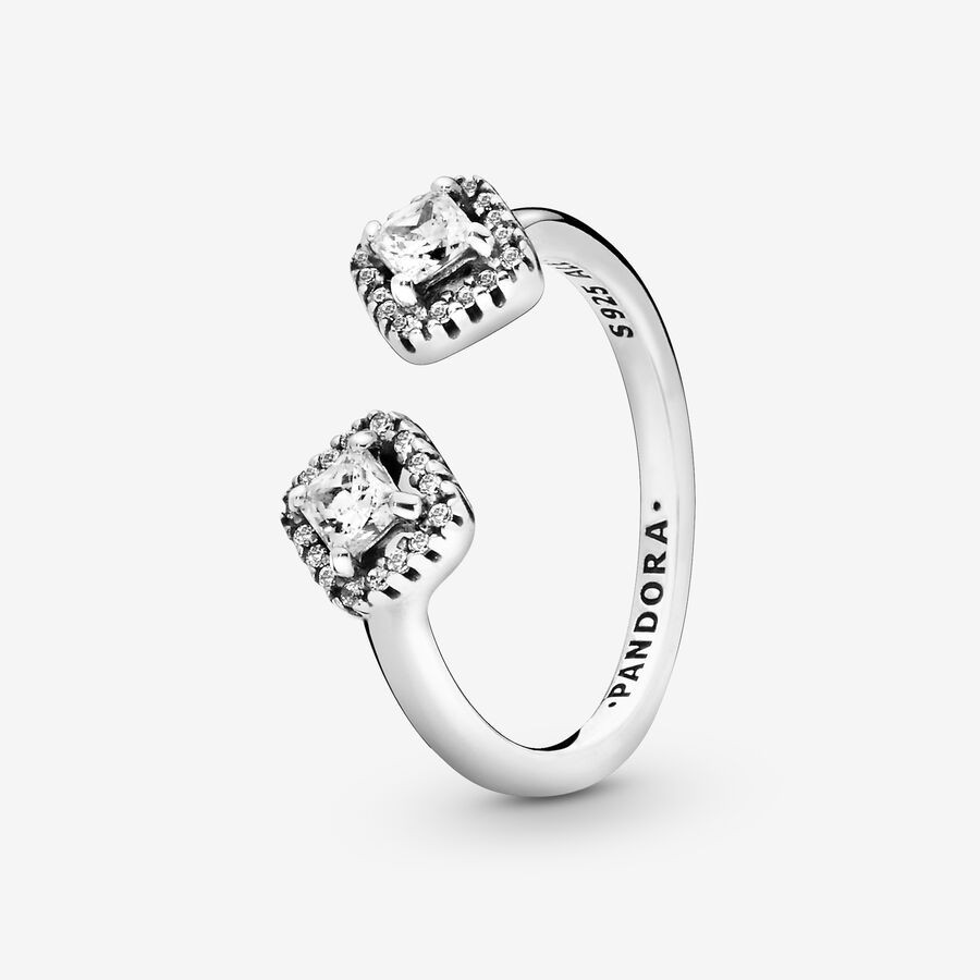 Square Sparkle Open Ring | Pandora (US)
