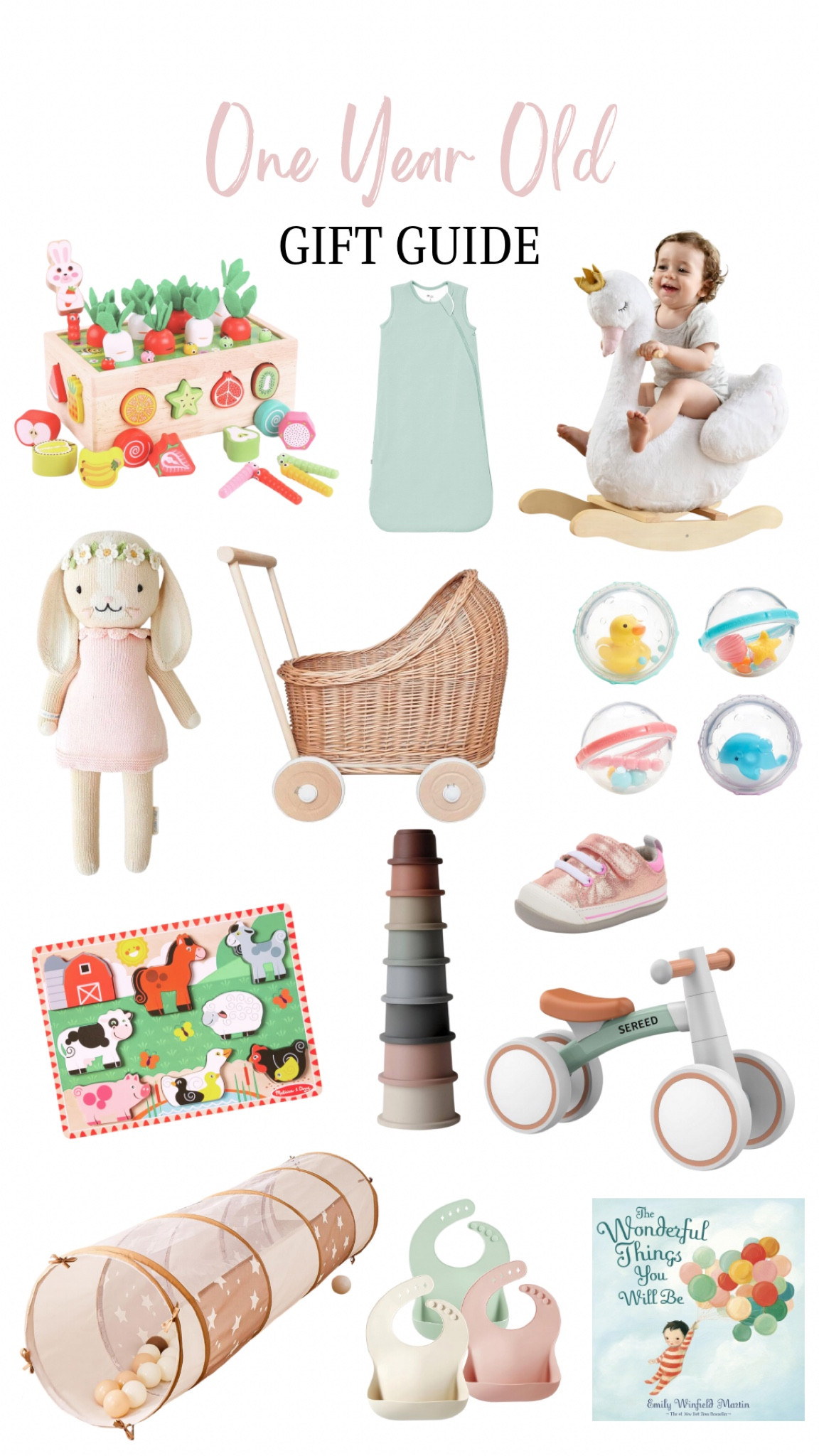 One Year Old Gift Guide! 

Holiday gift guide, Gifts for babies, Bath toy, rocker, puzzle, shoes, shopping cart, carrot cart, cuddle and kind, mini bike, tunnel toys, picture book, sleep sack

#LTKSaleAlert #LTKKids #LTKHome