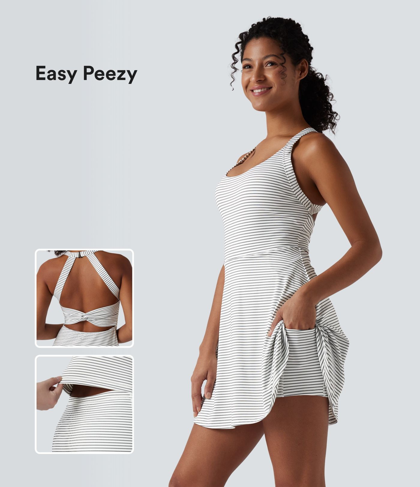 Women’s Stripe 2-in-1 Mini Dance Active Dress-Easy Peezy Edition - Halara | HALARA