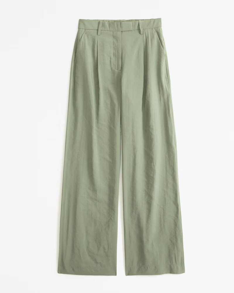 Women's A&F Harper Tailored Cupro Pant | Women's Matching Sets | Abercrombie.com | Abercrombie & Fitch (US)