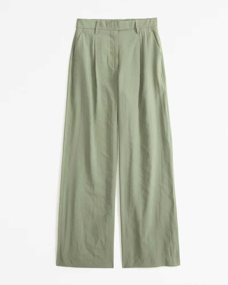 Women's A&F Harper Tailored Cupro Pant | Women's Matching Sets | Abercrombie.com | Abercrombie & Fitch (US)