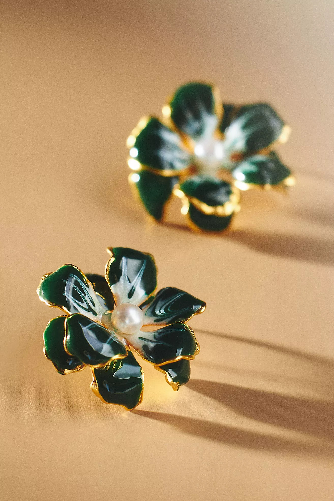 The Pink Reef Handpainted Floral Post Earrings | Anthropologie (US)
