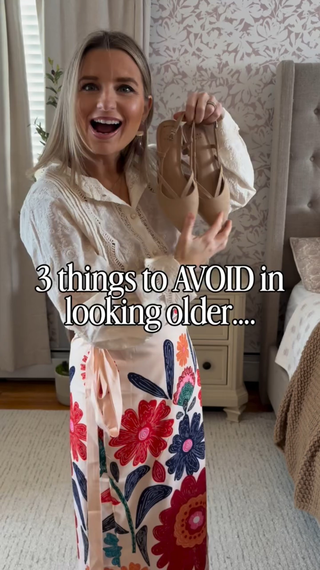3 things to AVOID in looking older: 
(Comment SHOP for a 🔗 💕) 

✨ Boxy or Mid-Calf Skirts That Cut the Leg Line
Avoid:
Midi skirts that hit at the widest part of your calf
Stiff, heavy fabrics that don’t move
Skirts worn low on the waist
These can make petites look shorter as well as less youthful! 

✨ Thick Sweaters Draped Over the Shoulders
Avoid:
Bulky sweaters knotted tightly across the chest
Heavy cable knits sitting high on the shoulders
Large, slouchy layers that overwhelm a small frame

Petites- let it hang loosely, thin sweaters look great draped! 

✨ Overly Matchy or Heavy Accessories
Avoid:
Big statement necklaces on small frames
Matching jewelry sets (earrings + necklace + bracelet in the same style)
Large, bulky handbags that overpower your proportions
These can skew dated or overwhelm your size.

#petitestyle #petitetips #styletips #styleinspo #springstyle outfitinspo grwm spring skirt trendy petite friendly whattowear