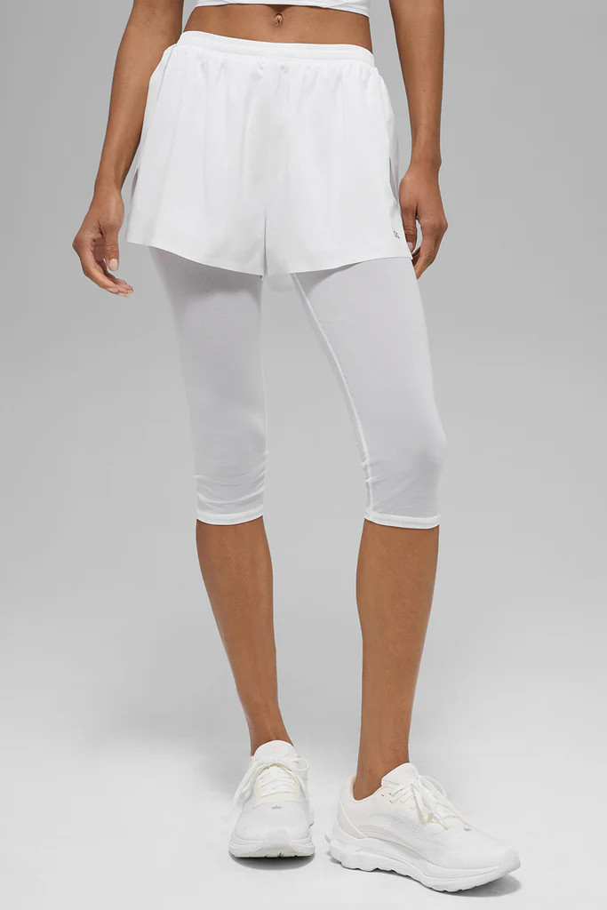 Mesh Front Runner 2 In 1 Short - White | Alo Yoga (US)