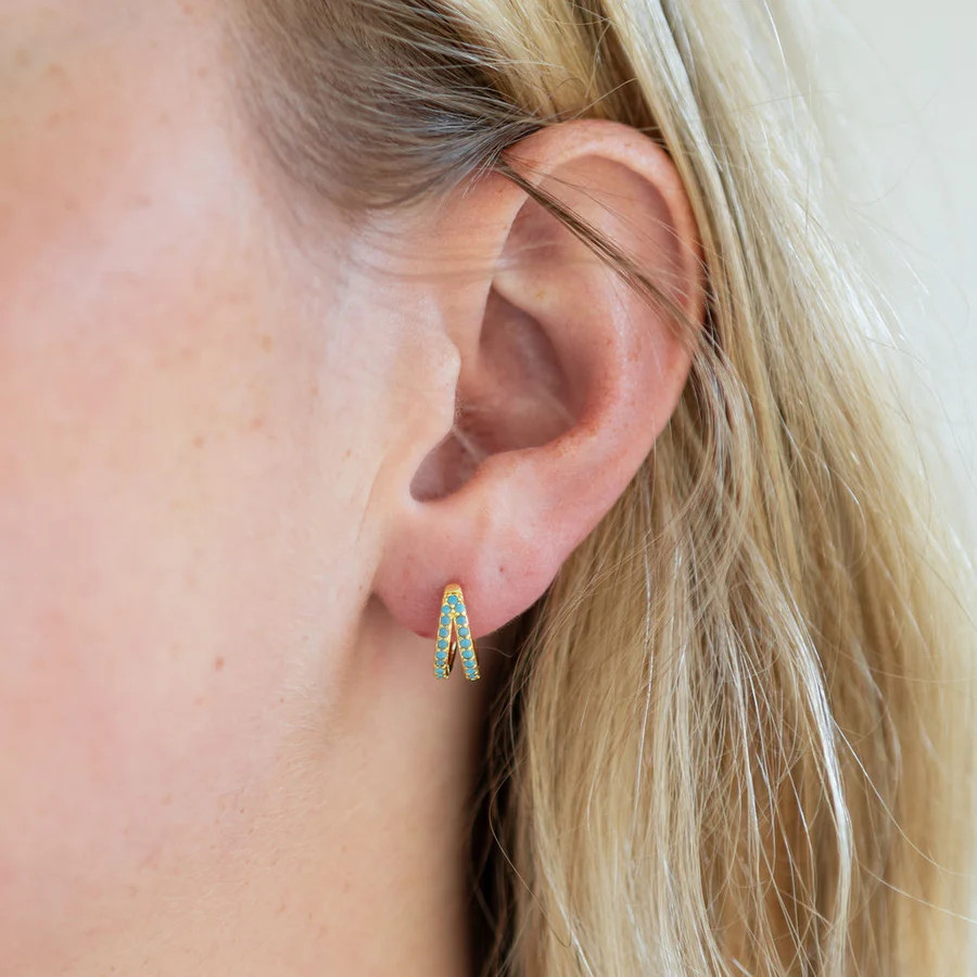 Double Turquoise Circle Hoops | Erin McDermott Jewelry