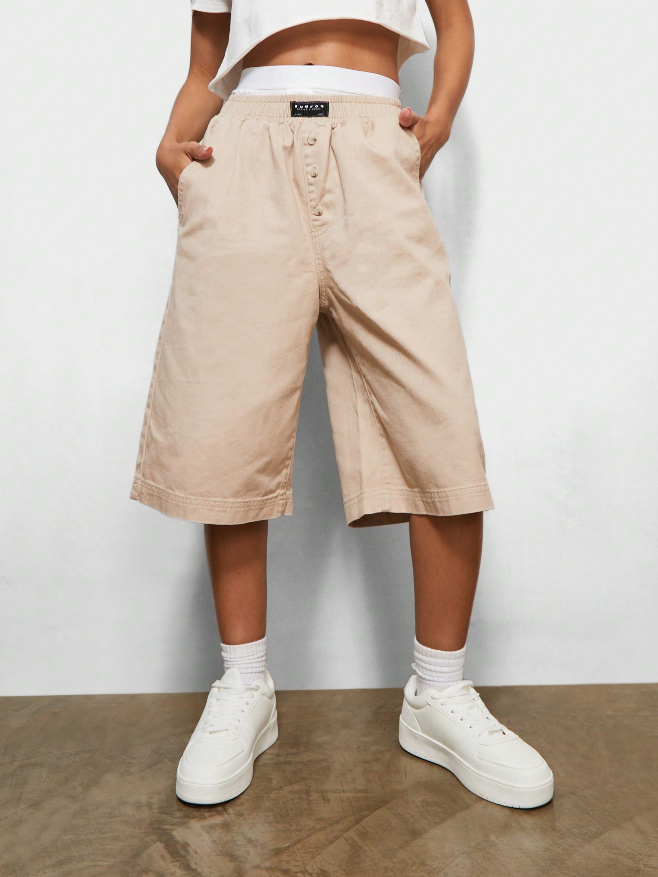 SUMWON WOMEN Boxer Style Jort | SHEIN