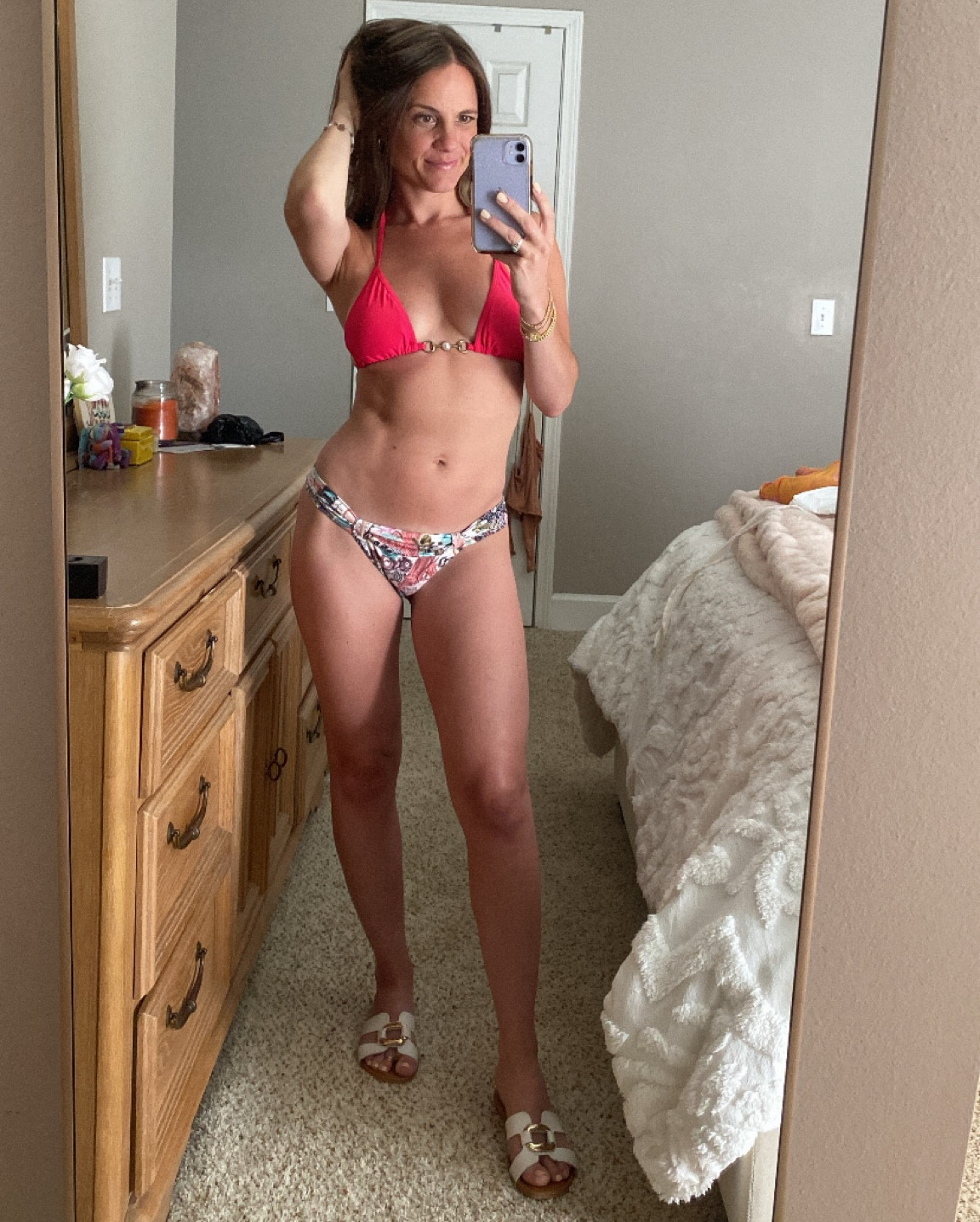 Work done, golden hour pool time!
Sandals: not exact ones linked but close! 
Top: Tashehe women’s string thong bikini (find on my Amazon store 🔗 IG) 
Bottoms: @delmaar_latinswimwear on IG 
 

#LTKSwim #LTKShoeCrush #LTKSeasonal