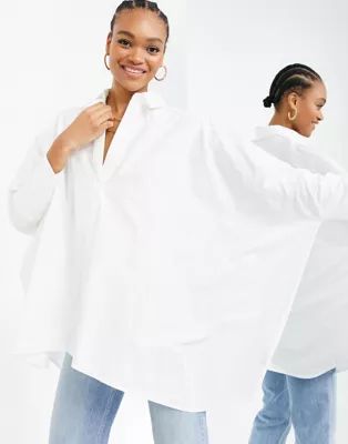 ASOS EDITION oversized cotton shirt in white | ASOS (Global)