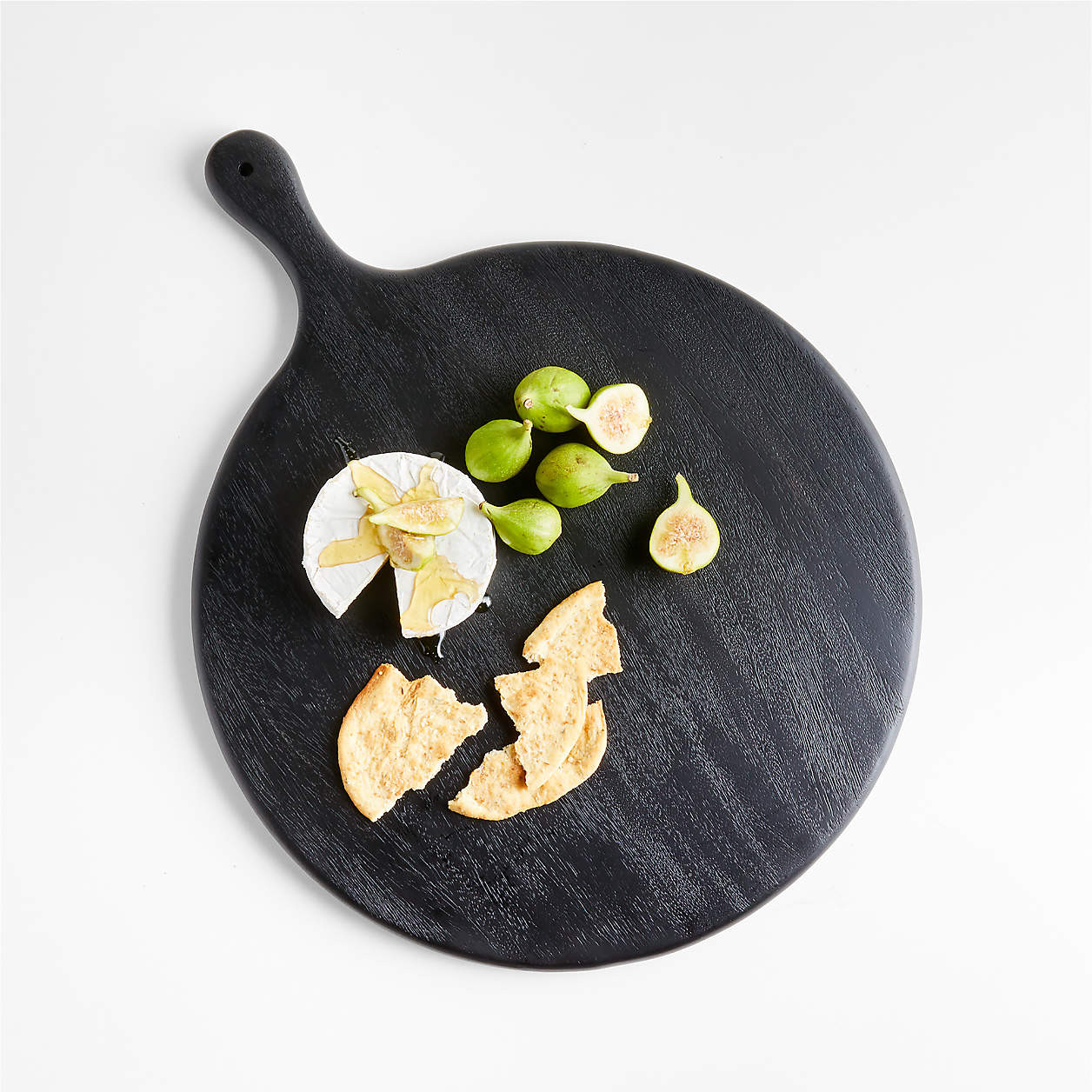 Tondo Ebonized Round Serving Board + Reviews | Crate & Barrel | Crate & Barrel