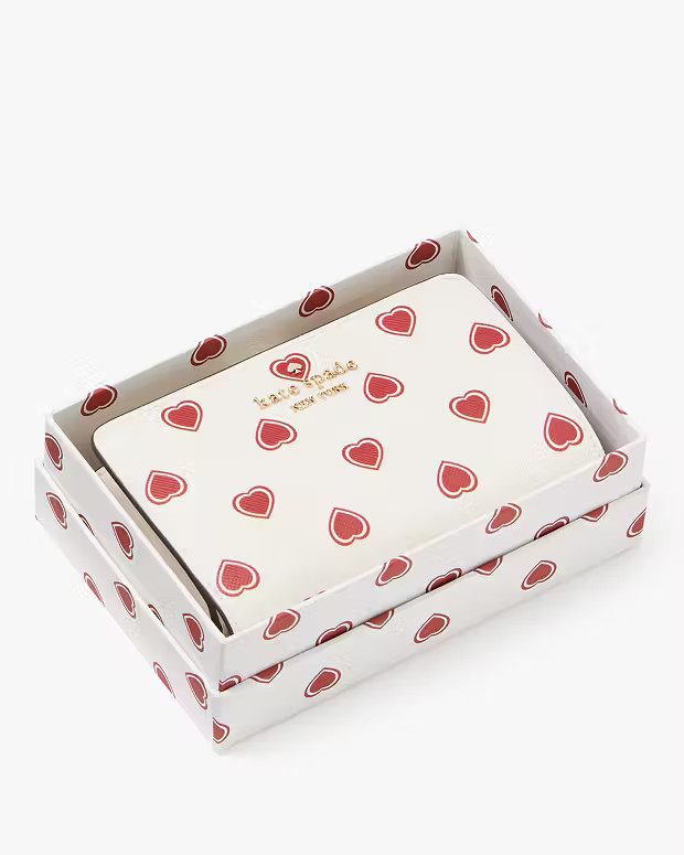 Madison Heartfelt Geo Boxed Medium Compact Bifold Wallet | Kate Spade Outlet