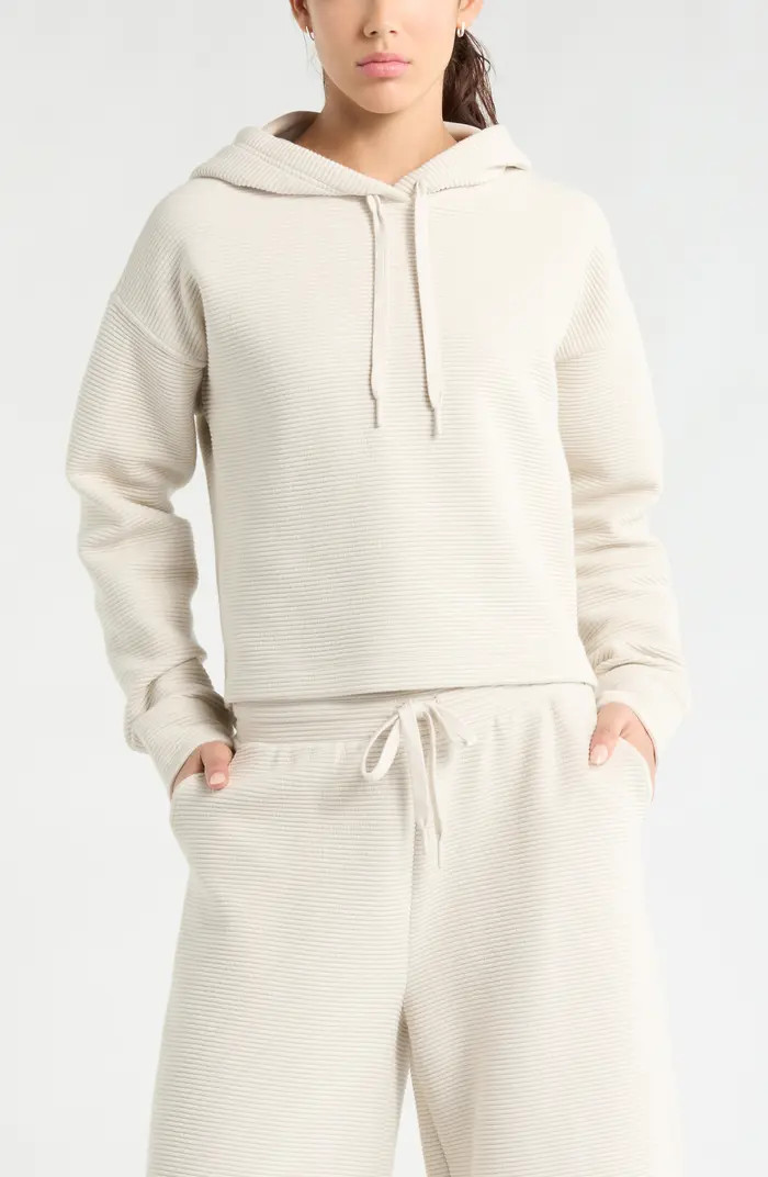 Ottoman Cotton Blend Ribbed Hoodie | Nordstrom