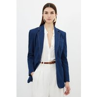 Denim Single Breasted Blazer | Debenhams UK