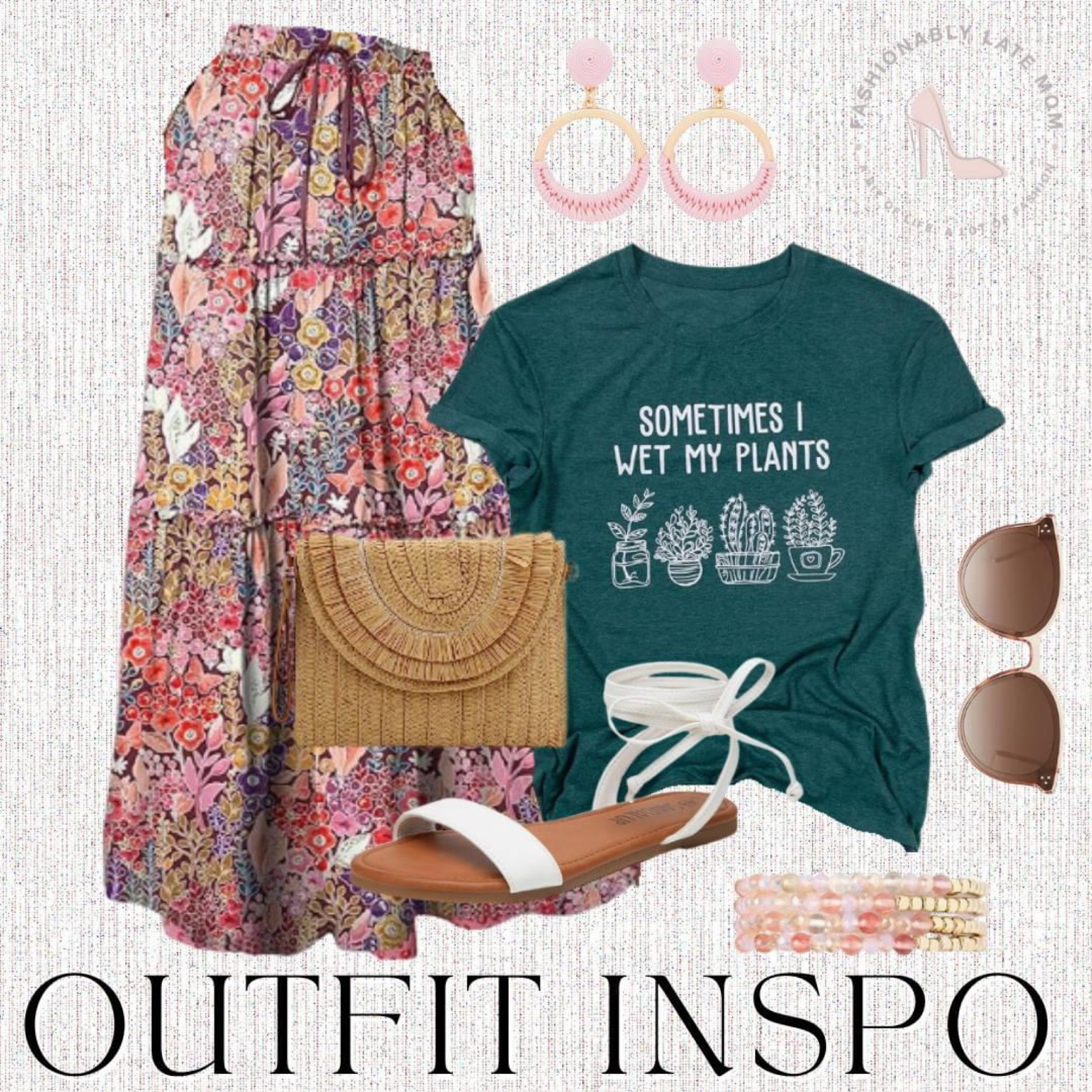 Outfit inspo 
Fashionablylatemom 
Fashionably late mom 
Amazon fashion 
Earrings 
Bracelets 
Sunglasses 