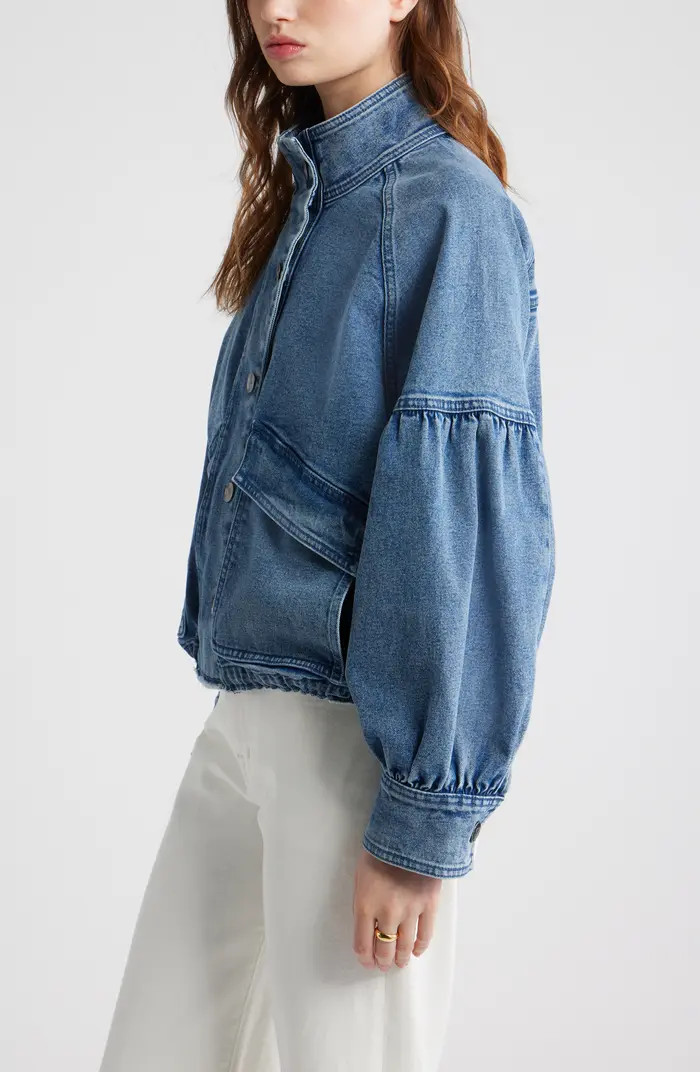 Blouson Sleeve Denim Jacket | Nordstrom